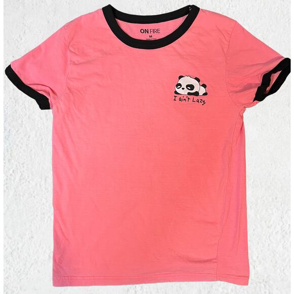 Lazy Panda Pink Shirt - On Fire - Size Medium - Picture 1 of 12